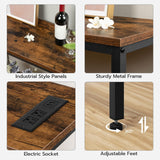 HOOBRO 70.9 Inches Console Table with 2 Power Outlets and 2 USB Ports, Extra Long Entryway Table with Charging Station, Narrow Sofa Table Behind Couch, Hallway, Living Room, Rustic Brown BF1801XG01G2 HOOBRO