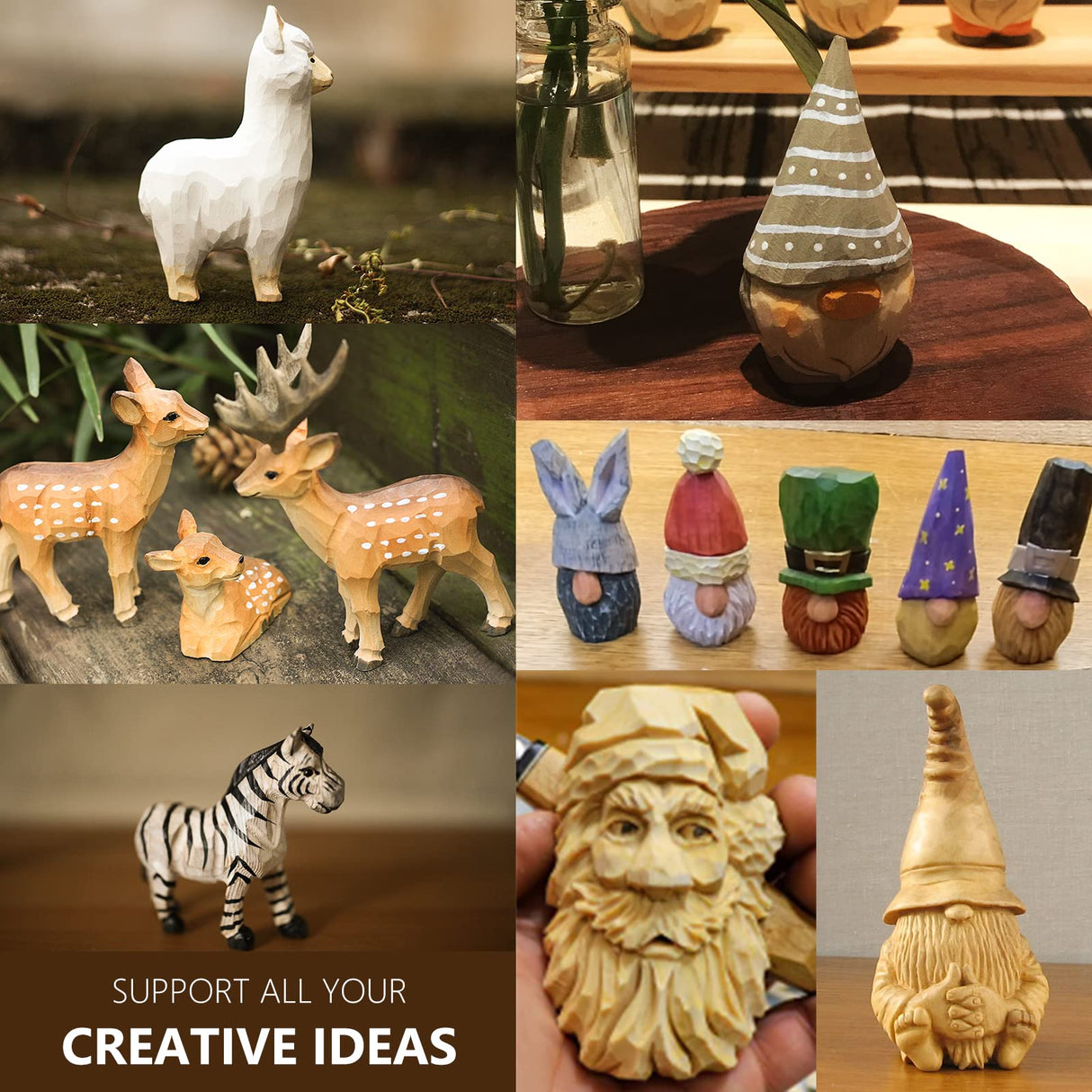 Wood Carving Kit 22PCS Wood Carving Tools Hand Carving Knife Set with Anti-Slip Cut-Resistant Gloves, Needle File Wood Spoon Carving Kit for Beginners Whittling Kit for Kids Adults Woodworking DIY POLIWELL