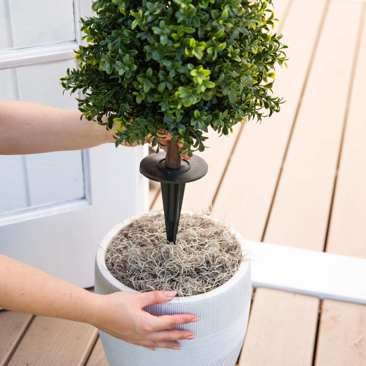 Nearly Natural 2.5ft. UV Resistant Artificial Boxwood Plant with Integrated Ground Stake (Indoor/Outdoor) - Set of 2 Nearly Natural