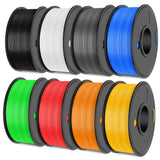 SUNLU 3D Printer Filament Pack, 0.25kg Each Spool, Total 2kg, Mini Spool, PLA+ Filament 1.75mm, 8 Packs, Black+White+Grey+Blue+Green+Red+Orange+PureYellow SUNLU