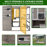 PetsCosset Cat Enclosure Outdoor, Large Catio Cat House Weatherproof Attached to Window for Multi Cats, Asphalt and UV Protection Roofs, Multi Platforms-Combinable-71 H 77L PetsCosset