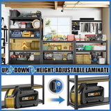 Garage Shelving 3000LBS Metal Storage Shelves Adjustable 6-Tier Shelving Units Garage Storage Shelves Heavy Duty for Basement, Commercial, Warehouse, Industrial, Black PRESTELION