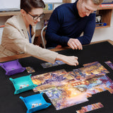 Tektalk 3000-Pc Jigsaw Puzzle Mat with 6 Felt Sorting Trays, Higher-Capacity Design, Roll-up Mat in Delicate Packaging Box with Hand Pump, Storing for 3000, 2000, 1500, 1000, 500 Jigsaw Puzzle Pieces Tektalk