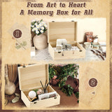 HIPNOOK Unfinished Wood Boxes Large Wooden Boxes with Hinged Lid – 12 x 9x5 Inch Keepsake Box-Memory Box for Crafts, Storage, Gifts, Jewelry,Decor,DIY/Arts/Painting HIPNOOK