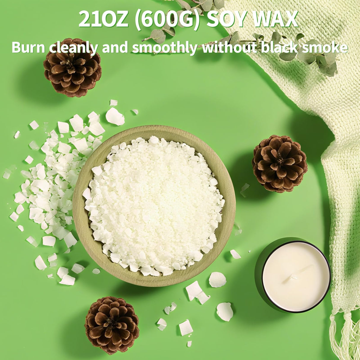 Aeraroma Candle Making Kit for Adults, Soy Candle Making Kit for Beginner - DIY Starter Candle Making Supplies with 900ml Candle Make Pouring Pot & Glass Jars, Perfect for Home Decorations Aeraroma