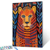 Tucocoo Gond Painting of Lion Paint by Numbers Kits 16x20 inch Canvas DIY Oil Painting for Kids, Students, Adults Beginner with Brushes and Acrylic Pigment - Graffiti Gond Lion Animal(Without Frame) Tucocoo