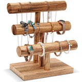 ProCase Bracelet Holder Display Bracelet Organizer, Wooden Bracelet Stand for Selling, T-bar Bangle Storage Rack Wood Watch Display Tower for Business - 3 Tier, Nature ProCase