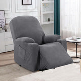 H.VERSAILTEX Stretch Couch Cover Recliner Cover Electric Power Lift Recliner Chair Cover Fitted Standard Large Power Lift Recliner with Side Pocket, Soft Thick Jacquard(Single Seat, Grey) H.VERSAILTEX