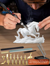 21-in-1 3D Printer Smoothing Tool Kit, 80W LCD Digital Adjustable Temperature Soldering Welding Iron Kit with Insert Brass Heatset Nuts & Soldering Tips, Fast Heating 3D Printing Modify Finishing Tool SARDVISA