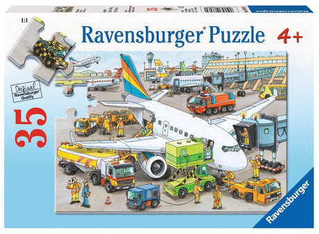 Ravensburger Busy Airport - Engaging 35 Piece Jigsaw Puzzle for Kids | Unique, Perfectly Fitting Pieces | Anti-Glare Surface | Ideal for Skill Development | Excellent Gift Option Ravensburger