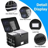 JALIELL Upgraded File Box with Lock, Fireproof Document File Organizer Box with Water-Resistant Zipper & Adjustable Handle, Collapsible Filing File Cabinet for Hanging Letter/Legal Folder (Black) JALIELL