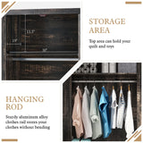 LUXOAK 70" Large Armoire Wardrobe Closet with Hanging Rod, Farmhouse Clothing Storage Cabinet with 2 Barn Doors, Wooden Tall Bedroom Armoires with Shelf, Dark Oak Wood LUXOAK