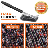 BBQ Grill Brush and Scraper 18" | Stainless Steel Cleaning Brush Accessories | Best for Weber Gas, Charcoal, Porcelain, Cast Iron, All Grilling Grates Grill Spark