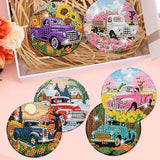 8 Pcs Diamond Art Coasters Kits - All Season Diamond Painting Coasters with Holder Cork Pads DIY Truck Art Dots Painting Set for Adults Beginners Crafts Meothan