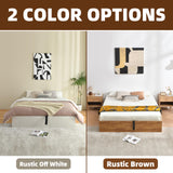 Zanmintaobo King Size Lift Up Storage Platform Bed Frame, Wood Bed Frame with Metal & Slats Support, Wooden Bed Frame Without Headboard, No Box Spring Needed, Easy Assembly, Rustic Brown Zanmintaobo