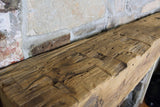 Modern Timber Craft Hand Hewn Wood Barn Beam Fireplace Mantel Shelf - Certified Reclaimed American Barnwood Floating Rustic Shelving, 72 Inches Modern Timber Craft