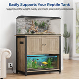 Tatub 40-50 Gallon Fish Tank Stand with Power Outlets, Metal Aquarium Stand with Accessories Storage, Heavy Duty Fish Tank Table Suitable for Turtle, Reptile Terrarium, 1000LBS Capacity Tatub