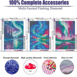 mrpwnle Diamond Art Kits for Adults,3 Pack Aurora Diamond Painting for Beginners, 5D Northern Lights Diamond Art Kit for Adult, Landscape Diamond Art Painting Kits, DIY Crafts Kits 12x16inch mrpwnle