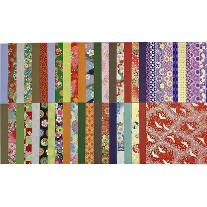 Yuzen Washi Paper 15x15cm Japanese Chiyogami Origami 80 Sheets Assortment (5.9''X5.9'') - WoodArtSupply