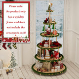 Annzoe 6-Tier 72-Inch Christmas Village Display Stand - Wooden Tree-Style Bookshelf for Holiday Ornaments, Easy Assembly No-Tools-Needed Holder Annzoe