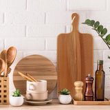 6 Pack Acacia Wood Cutting Board with Handle Wooden Kitchen Chopping Boards Large Wooden Charcuterie Boards Cheese Serving Board Wooden Cutting Board for Meat Cheese Bread Vegetables Fruit (17 x 7 In) Gerrii