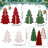 Christmas Decor 3 Pieces Wood Table Christmas Tree Rustic Christmas Tree Farmhouse Wooden Xmas Centerpiece for Table Small Table Christmas Trees Tiered Tray Decoration (3D Polka Dot Style) Yookeer