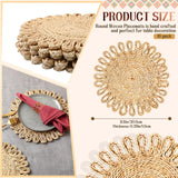 Zopeal 16 Pieces 11 Inches Woven Round Placemats Rattan Chargers Wicker Boho Placemats Natural Braided Table Mats Corn Husk Place Mats Wicker Charger Plates for Wedding(Solid) Zopeal
