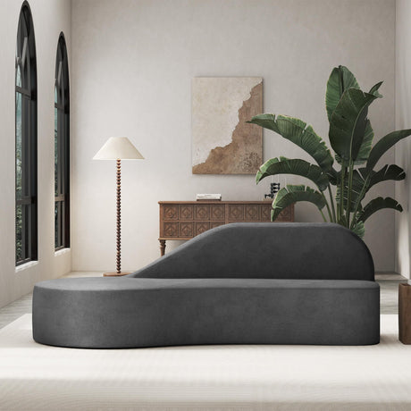 SumKea Luxury Modern Curved Sofa, 91'' Minimalist Style Comfy Couch for Living Room Apartment, 3 Wide Seat Modular, Elegant Gray SumKea