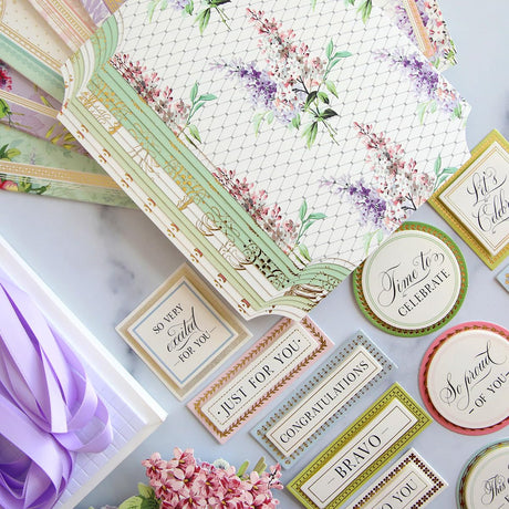 Anna Griffin Simply Congratulations Card Making Kit - Complete Crafting Set for 12 Distinctive Greeting Cards, Includes Embellishments, Ribbons & a Frosted Box Anna Griffin