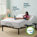 Linenspa Adjustable Bed Frame - Independent Head and Foot Incline - Powerful Quiet Motor - Easy Tool Free Assembly - Lounging - Watch TV - Working - Reading - Ergonomic - Electric Bed Base - Full Size Linenspa