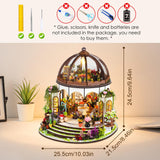 Taimimy DIY Miniature House Kit, Miniature Building Kits, Wooden Greenhouse Miniature Kit with Furniture & LED, Creative Dollhouse Kit for Adults, Hobby Craft Home Decor Birthday Gifts Taimimy