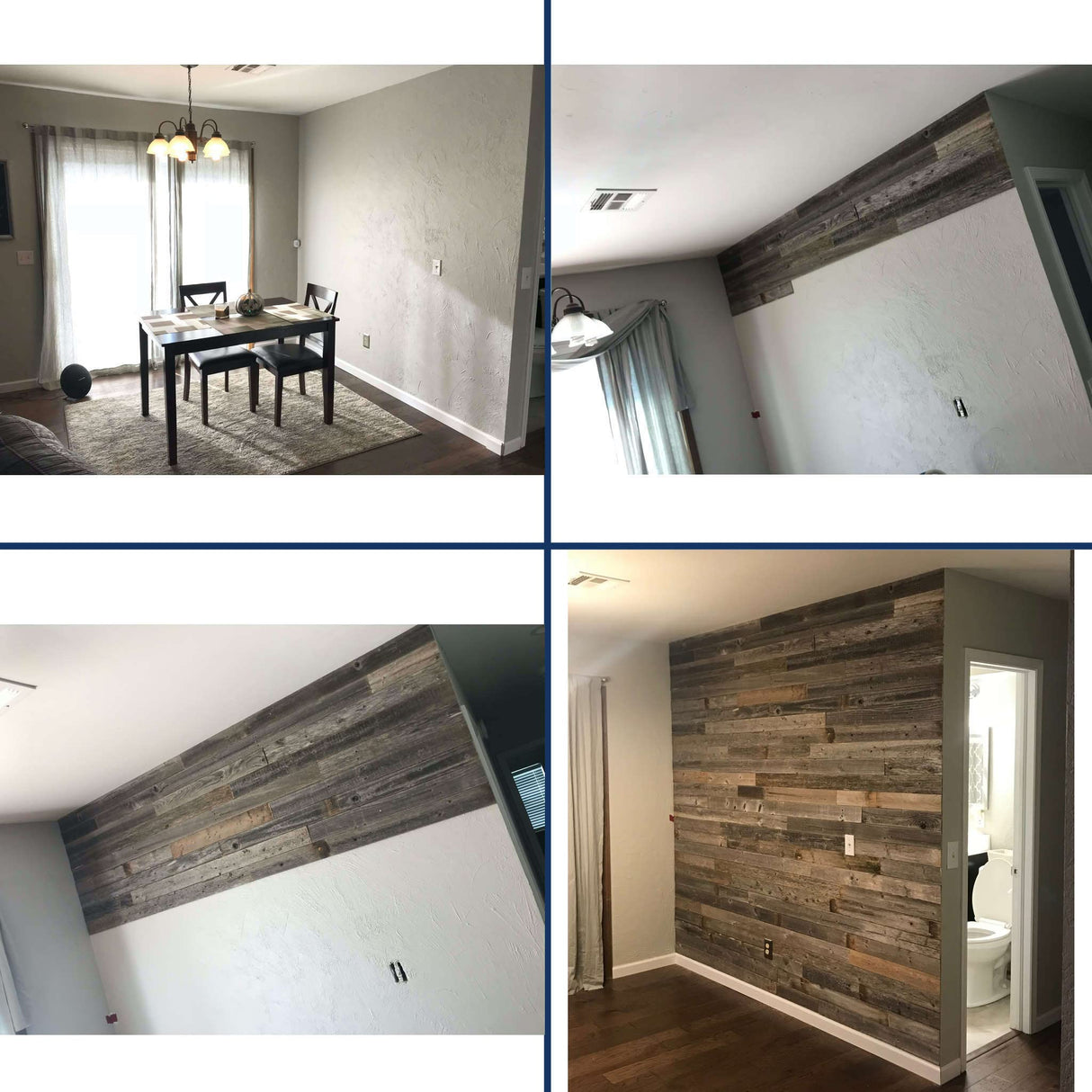BarnwoodUSA Real Reclaimed Wood Wall Planks for Nail Up Application | Rustic Farmhouse Board Panels DIY Solution Shiplap-Style Accent Natural Weathered Gray 10 Square Feet BarnwoodUSA LLC