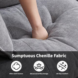 84" Loveseat Sofa, Modern Couches for Living Room,Double-Layer Cushion Cloud Couch with Deep Seat,Super Comfy Chenille Sofas,Sturdy Frame, Easy Assembly for Bedroom, Apartment, Office, Dark Grey Opiesit