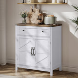 ChooChoo Kitchen Storage Cabinet, Coffee Bar Cabinet, Buffet Sideboard Cabinet with Drawer, Entryway Cabinet for Kitchen, Living Room, White ChooChoo
