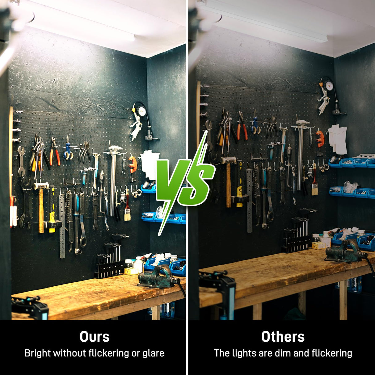 Pak 4FT LED Shop Light, 2300LM 6500K Cool White, 20W Energy-Saving Super Bright Linkable T5 Ceiling and Under Cabinet Lighting Fixture for Garage, Workshop, Basement, Warehouse, FCC Certified, 6 Pack Paklighting