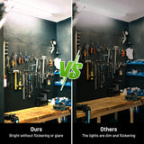 Pak 4FT LED Shop Light, 2300LM 6500K Cool White, 20W Energy-Saving Super Bright Linkable T5 Ceiling and Under Cabinet Lighting Fixture for Garage, Workshop, Basement, Warehouse, FCC Certified, 6 Pack Paklighting