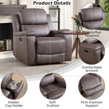 CANMOV Faux Leather Manual Reclining Sofa Furniture Set, Manual Recliner Chair, Manual Loveseat and 3 Seat Recliner Sofa Couch Set for Living Room,Grey CANMOV