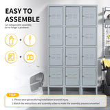 Reegangfa 4 Doors Metal Locker Locking Storage Lockers for Employees, 66" H Home Office Gym Cabinet Steel Wardrobe, for Office Home School Staff Assembly Required Reegangfa