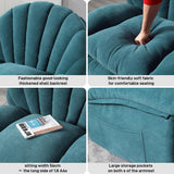 YI DANICA Swivel Rocker Recliner Chair – Shell Shape Manual Big Tall Single 360° Swivel Reclining Sofa with Storage Pockets | Small Space-Friendly for Living Room/Bedroom (NO Massage & Heat, Green) YI DANICA