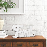 Sintosin Rustic Wooden Family Signs for Home Decor Wall 15", Farmhouse Distressed White Christmas Tabletop Decor Signs, Fireplace Mantle decor, Thanksgiving Family Wall Decor for Living Room Sintosin