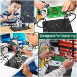Magnetic Helping Hands Soldering Station, Third Hand Soldering Tool with Alligator Clips,PCB Circuit Board Holder,4 Flexible Gooseneck Arms & Non-slip base for Electronic Repair Soldering Craft Hobby MagnieOpti