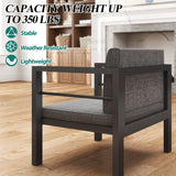 GARTOO Outdoor Aluminum Armchairs Set of 2 - Patio Furniture Single Chairs with Waterproof Cushions, Modern Outside Weather Resistant Sofa Seat for Balcony, Garden, Poolside GARTOO