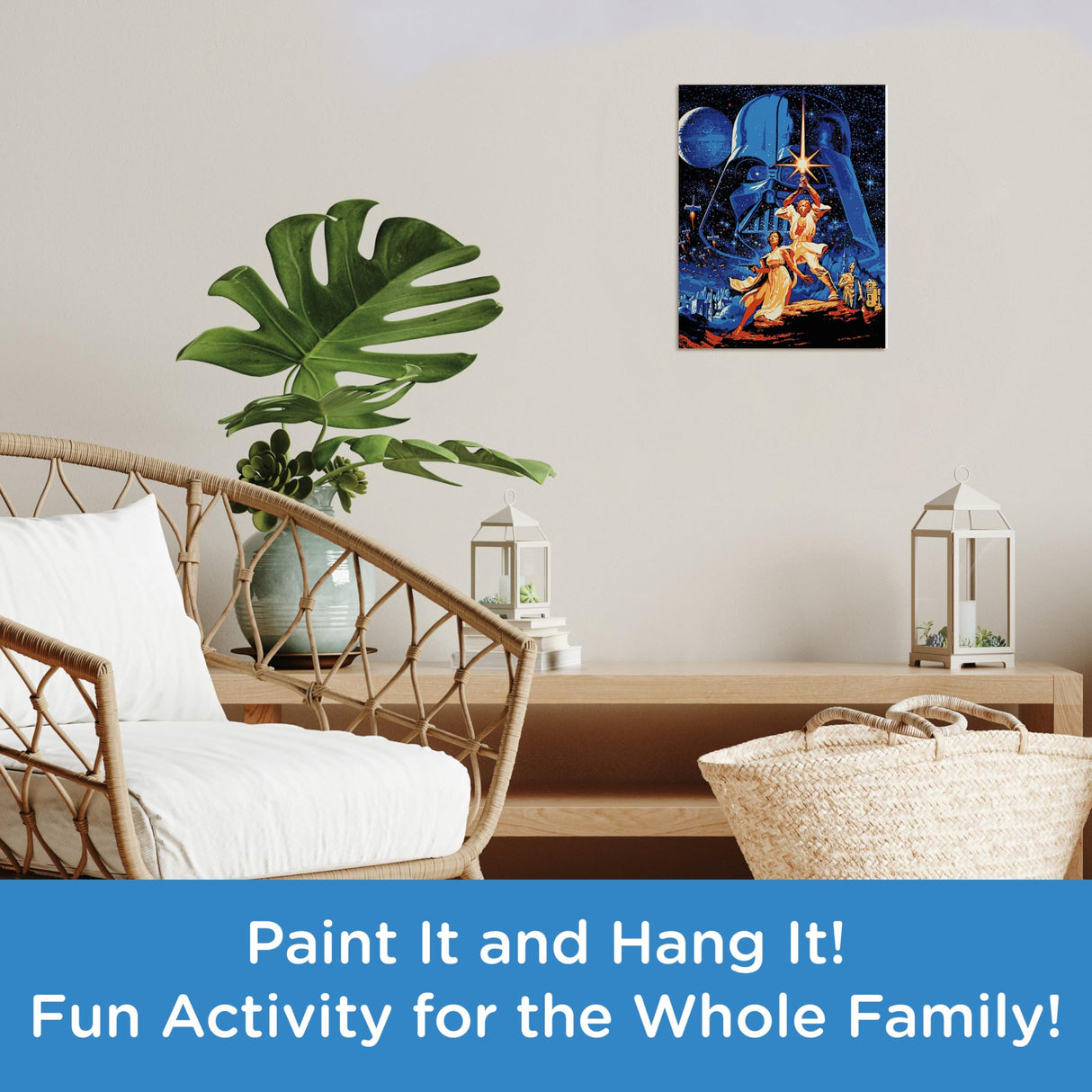 AQUARIUS Star Wars A New Hope Art by Numbers Mini - 8.5 x 11 in - Star Wars Themed Paint by Number for Adults & Kids - DIY Color by Number Paint Kit for Beginner - Officially Licensed AQUARIUS