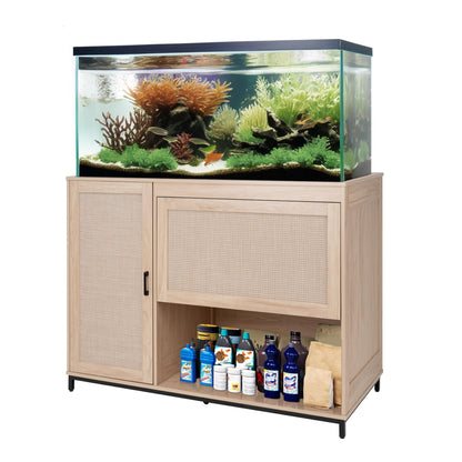 unipaws Heavy Duty Fish Tank Stand, 55-75 Gallon Aquarium Stand with Storage Cabinet, Metal Frame for Aquariums and Reptile Terrariums