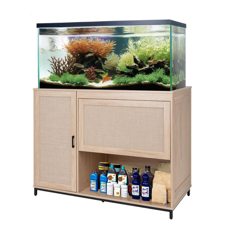 unipaws Heavy Duty Fish Tank Stand, 55-75 Gallon Aquarium Stand with Storage Cabinet, Metal Frame for Aquariums and Reptile Terrariums unipaws