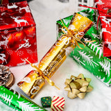 Merture 3 Rolls Christmas Wrapping Paper Set - 17 inch x 120 inch per Roll - Red, Green, Gold Metallic Gift Wrap With Reindeer, Christmas Tree, Snowflake, Dahlia Design Merture