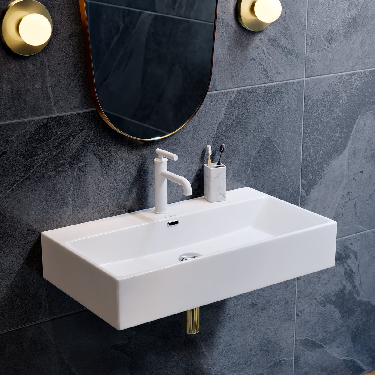 Claire 30” Rectangle Wall-Mount Bathroom Sink Swiss Madison