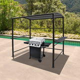COBANA Grill Gazebo 8’by 4.6’ Outdoor Patio BBQ Canopy with Single-Tier Soft Top and Metal Shelves, Gray COBANA