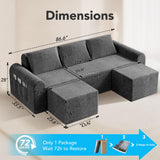 Decofy Cloud Sectional Couch with 2 Ottomans & 3 Pillows, Boneless Couches for Living Room, U Shaped Sectional Sofa Deep Seat Comfy Couch for Small Spaces, No Assembly Required, 72h to Restore Decofy
