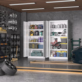 Greenvelly Metal Garage Storage Cabinet, 72” Lockable Storage Cabinet with 2 Doors and Adjustable Shelves, Steel Tool Cabinets, White Metal File Cabinet for Home Office, Garage (36" W x 18" D) Greenvelly